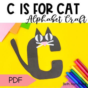 Letter C is for Cat craftivity letter of the week Alphabet Craft Uppercase