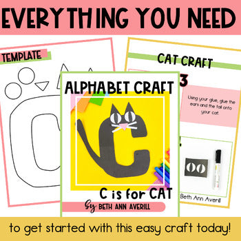 Letter C is for Cat craftivity letter of the week Alphabet Craft Uppercase