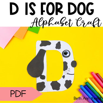 Letter D is for Dog craftivity letter of the week Alphabet Craft Uppercase