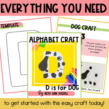 Letter D is for Dog craftivity letter of the week Alphabet Craft Uppercase