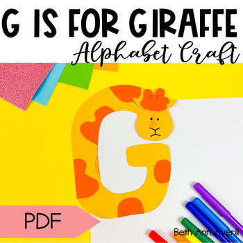 Letter G is for Giraffe craftivity letter of the week Alphabet Craft Uppercase