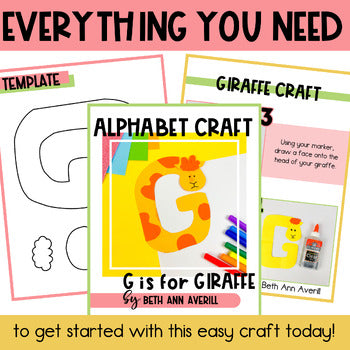 Letter G is for Giraffe craftivity letter of the week Alphabet Craft Uppercase
