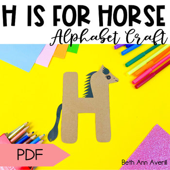 Letter H is for Horse craftivity letter of the week Alphabet Craft Uppercase