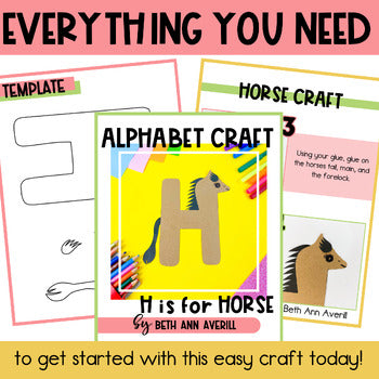 Letter H is for Horse craftivity letter of the week Alphabet Craft Uppercase