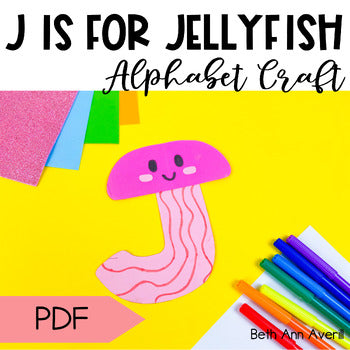 Letter J is for Jellyfish craftivity letter of the week Alphabet Craft Uppercase