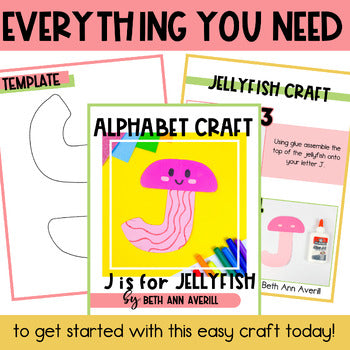 Letter J is for Jellyfish craftivity letter of the week Alphabet Craft Uppercase