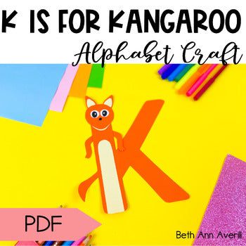 Letter K is for Kangaroo craftivity letter of the week Alphabet Craft Uppercase