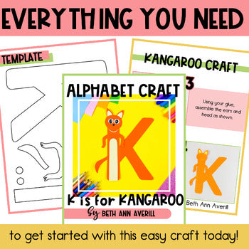 Letter K is for Kangaroo craftivity letter of the week Alphabet Craft Uppercase