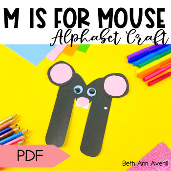 Letter M is for Mouse craftivity letter of the week Alphabet Craft Uppercase