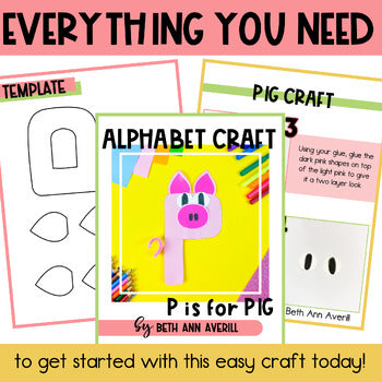 Letter P is for Pig craftivity letter of the week Alphabet Craft Uppercase