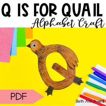 Letter Q is for Quail craftivity letter of the week Alphabet Craft Uppercase