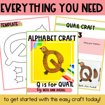 Letter Q is for Quail craftivity letter of the week Alphabet Craft Uppercase