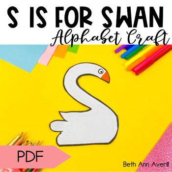 Letter S is for Swan craftivity letter of the week Alphabet Craft Uppercase