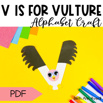 Letter V is for Vulture craftivity letter of the week Alphabet Craft Uppercase