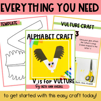Letter V is for Vulture craftivity letter of the week Alphabet Craft Uppercase