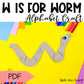 Letter W is for Worm craftivity letter of the week Alphabet Craft Uppercase