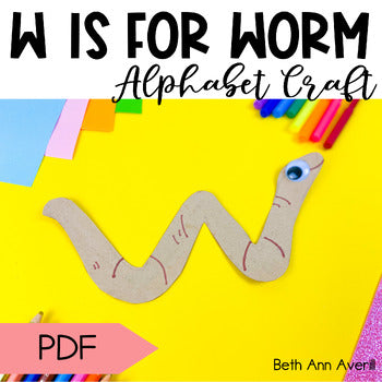 Letter W is for Worm craftivity letter of the week Alphabet Craft Uppercase