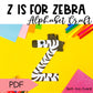 Letter Z for Zebra craftivity letter of the week Alphabet Craft Uppercase