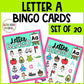 Letter A Activities Bingo Letter Sounds Letter A Beginning Sound Alphabet Games