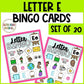 Letter E Activities Bingo Letter Sounds Letter E Beginning Sound Alphabet Games