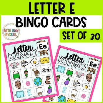 Letter E Activities Bingo Letter Sounds Letter E Beginning Sound Alphabet Games