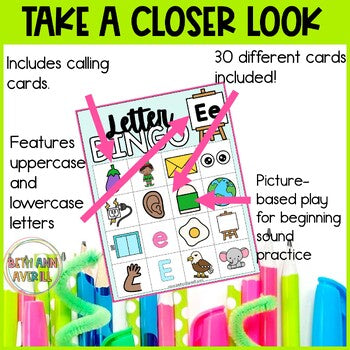 Letter E Activities Bingo Letter Sounds Letter E Beginning Sound Alphabet Games