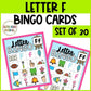 Letter F Activities Bingo Letter Sounds Letter F Beginning Sound Alphabet Games