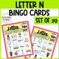 Letter N Activities Bingo Letter Sounds Letter N Beginning Sound Alphabet Games