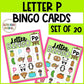 Letter P Activities Bingo Letter Sounds Letter P Beginning Sound Alphabet Games