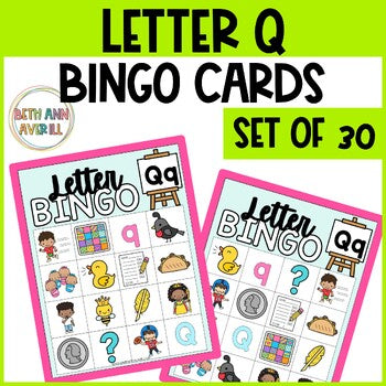 Letter Q Activities Bingo Letter Sounds Letter Q Beginning Sound Alphabet Games