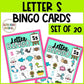 Letter S Activities Bingo Letter Sounds Letter S Beginning Sound Alphabet Games