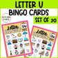 Letter U Activities Bingo Letter Sounds Letter U Beginning Sound Alphabet Games