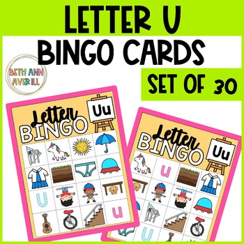 Letter U Activities Bingo Letter Sounds Letter U Beginning Sound Alphabet Games