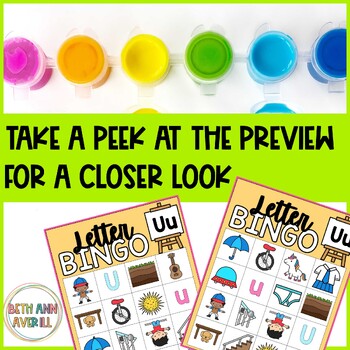 Letter U Activities Bingo Letter Sounds Letter U Beginning Sound Alphabet Games