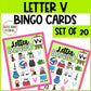 Letter V Activities Bingo Letter Sounds Letter V Beginning Sound Alphabet Games