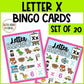 Letter X Activities Bingo Letter Sounds Letter X Beginning Sound Alphabet Games