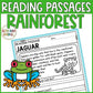 Rainforest Animal Reading Passages with Comprehension Questions Activities