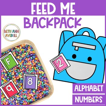 Feed the Backpack Activity Alphabet Fluency and Counting for Back to School