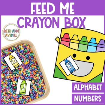 Feed the Crayon Box Activity Alphabet Fluency and Counting for Back to School
