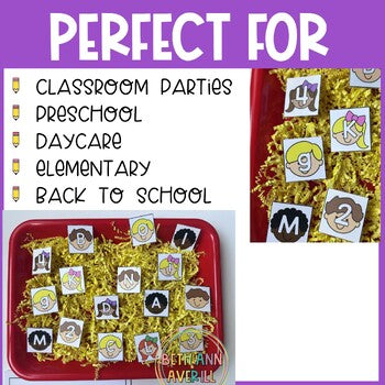 Feed the School Bus Activity Alphabet Fluency and Counting for Back to School