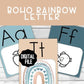 Boho Rainbow Blue Alphabet Posters Neutral Rainbow Classroom Decor