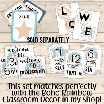 Boho Rainbow Today's Schedule and Classroom Jobs Printable Classroom Decor