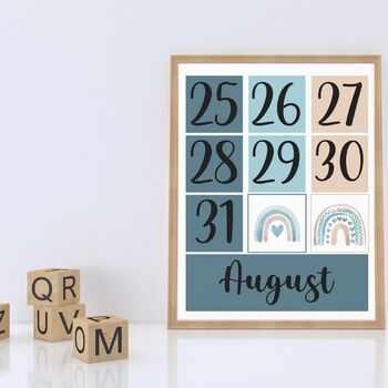 Boho Rainbow Calendar Set Classroom Decor