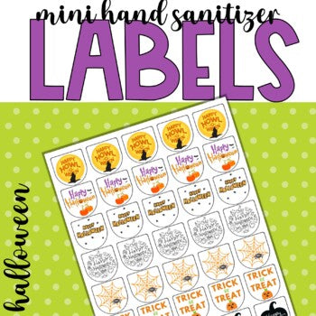Halloween Mini Hand Sanitizer Labels