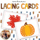 Autumn Lacing Cards for Preschoolers
