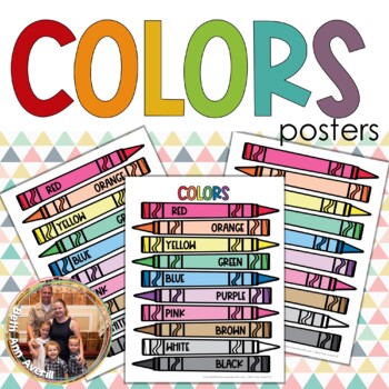 Crayon Color Posters Classroom Decor