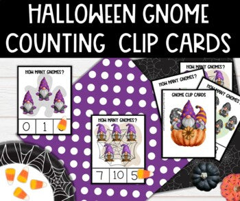 Gnome Halloween Counting Clip Cards (1-10)