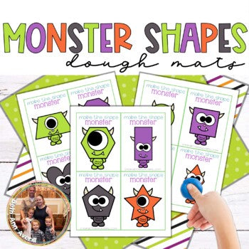 Creating Shapes Dough Mats, Halloween Monsters