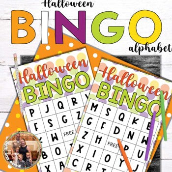 Halloween Alphabet Bingo Cards for Preschoolers