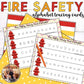 Fire Safety Alphabet Tracing Cards, Fire Theme Tracing Cards for Preschoolers